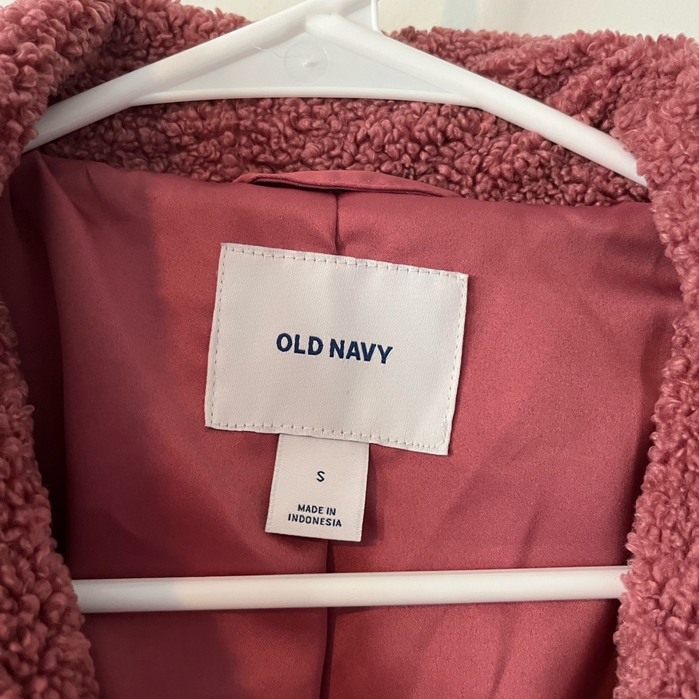 Old Navy Pink Teddy Fuzzy Coat - Picture 2 of 5